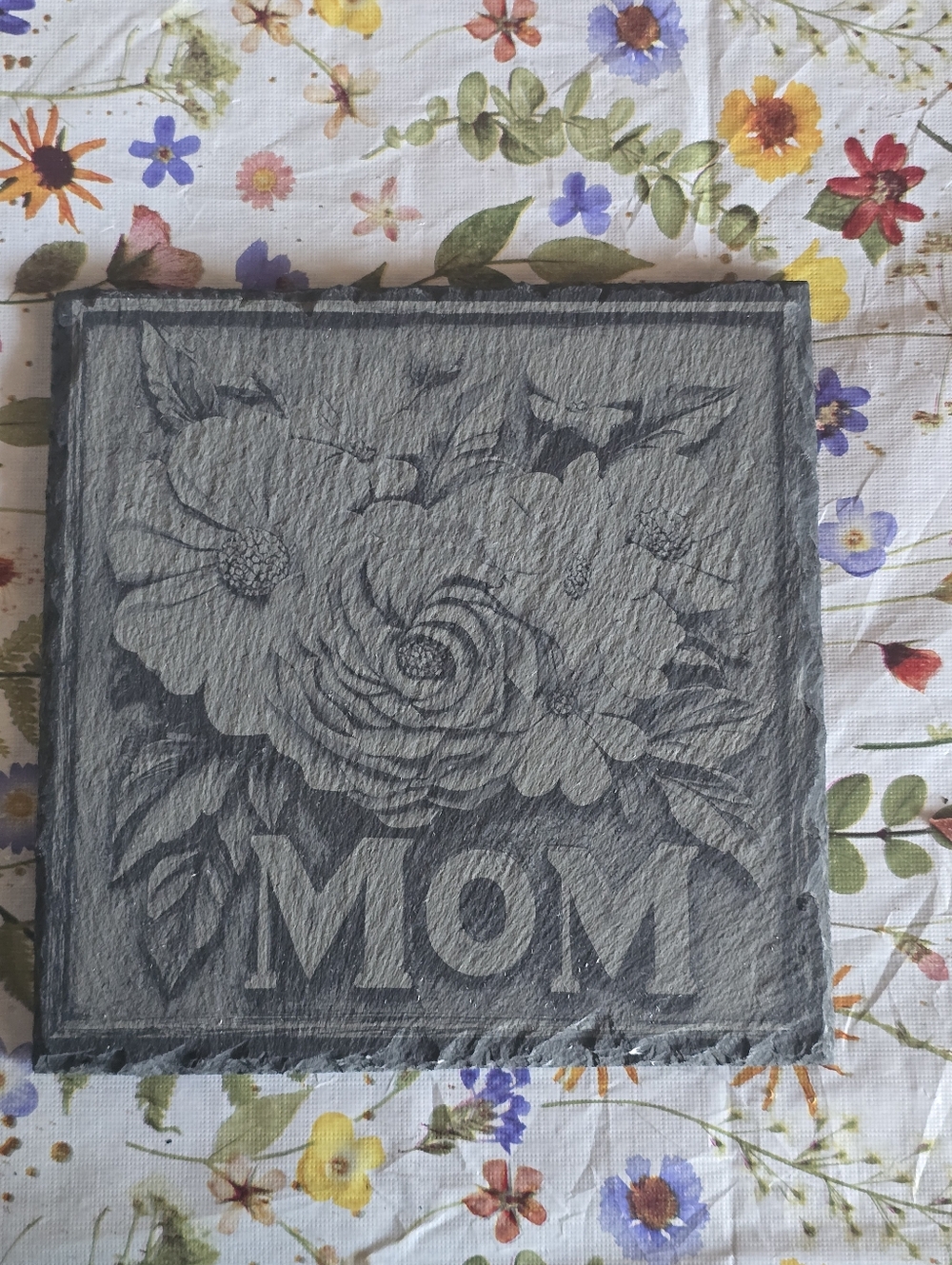 MOM Floral Slate Wall Art